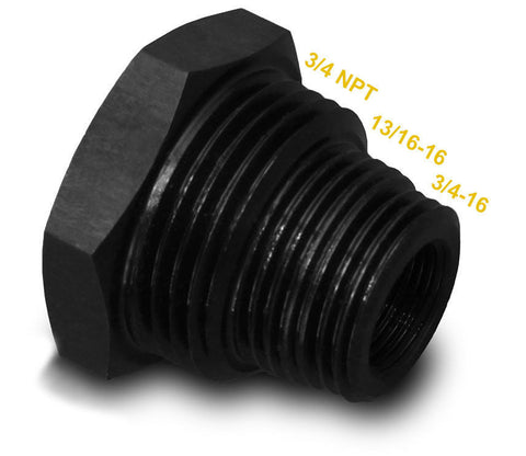 16 x 1 LH Solvent Trap Adapter Triple Thread